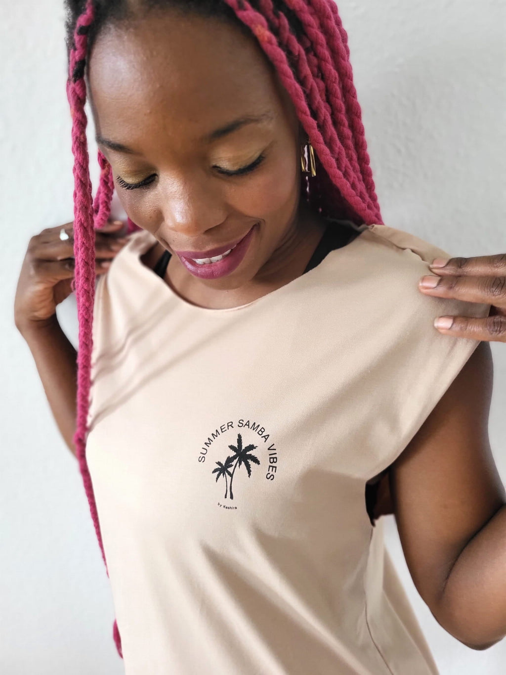 Sleeveless T-shirt PALMS Sand