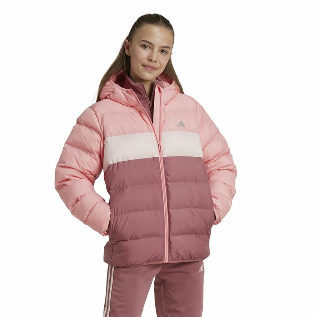 Children's Sports Jacket Adidas Synthetic Down Pink